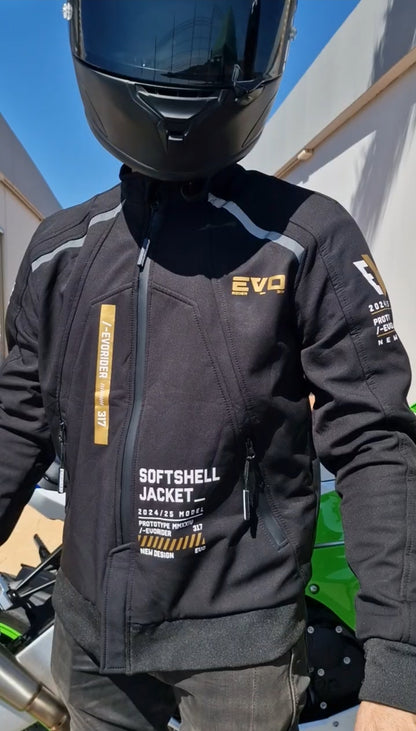 Chaqueta Softshell – Protección Total contra el Viento y la Lluvia con Ajuste a Medida 🌧️🏍️