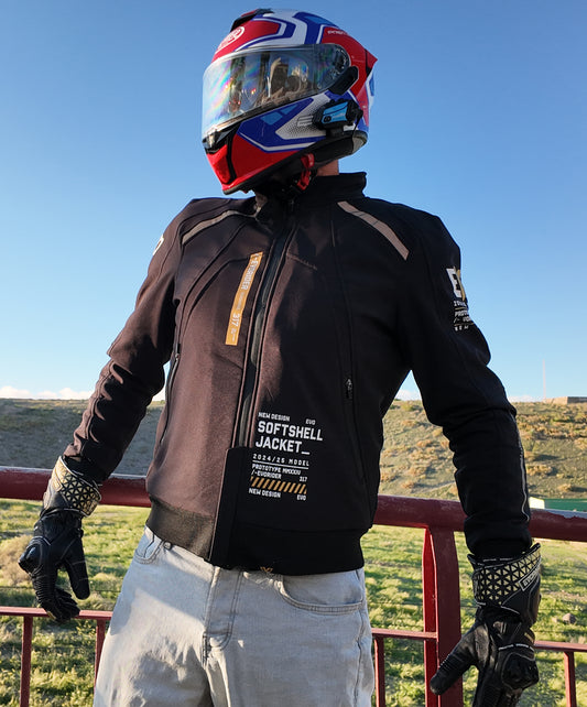 Chaqueta Softshell – Protección Total contra el Viento y la Lluvia con Ajuste a Medida 🌧️🏍️